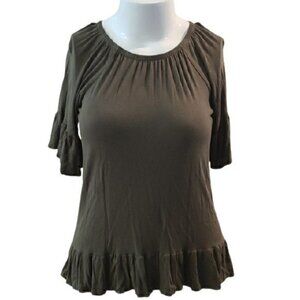 [A.N.A] Jewel Neck Angel Sleeve Blouse - Size L